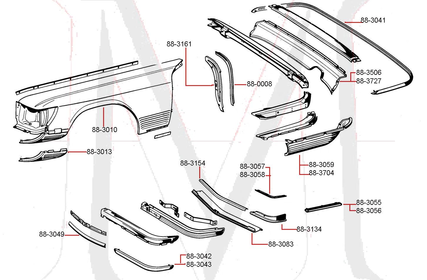 88-3056 FRONT FENDER MOLDING