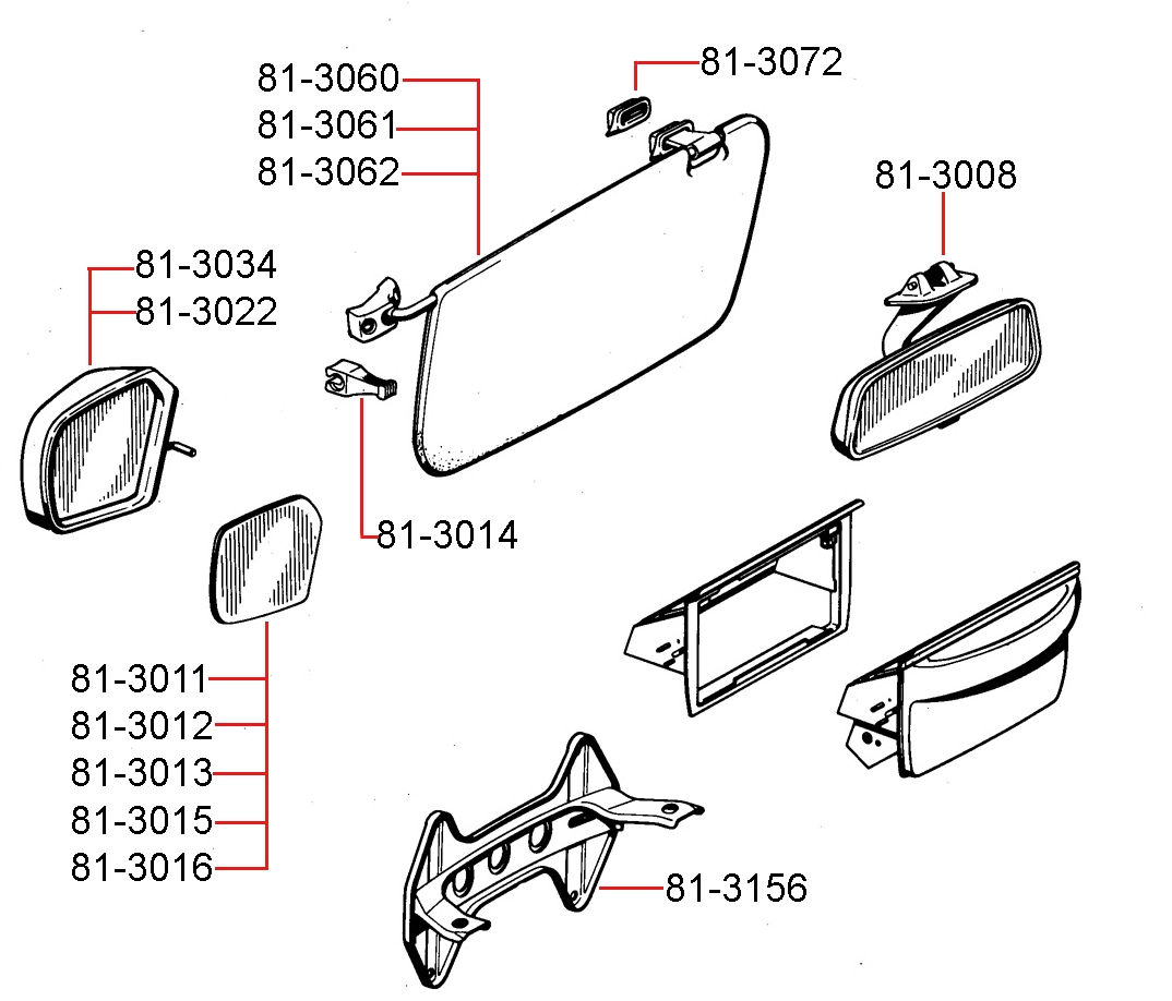 81-3034l OUTSIDE MIRROR ASSY.