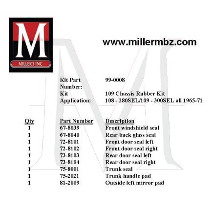 99-0008 108 - 109 SEL CHASSIS RUBBER KIT