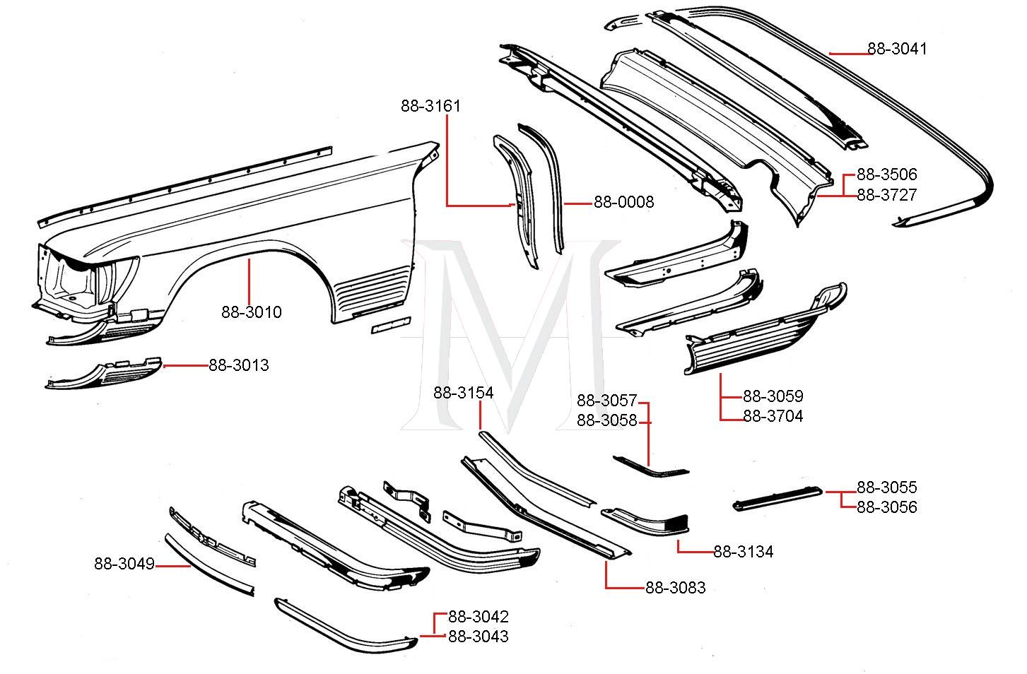 88-3154 CENTER FRONT FILLER PANEL