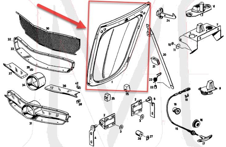 88_0056 190SL ENGINE HOOD