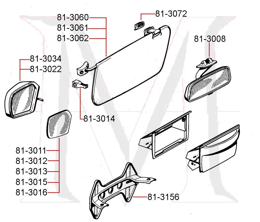 81-3034r OUTSIDE MIRROR ASSY.