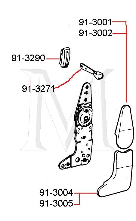 91-3271r BACKREST RELEASE LEVER