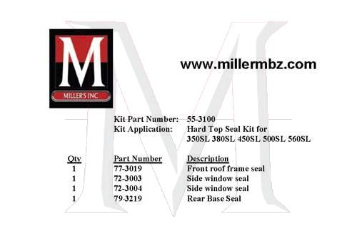 55-3100_new HARDTOP RUBBER KIT - ALL 107 CHASSIS